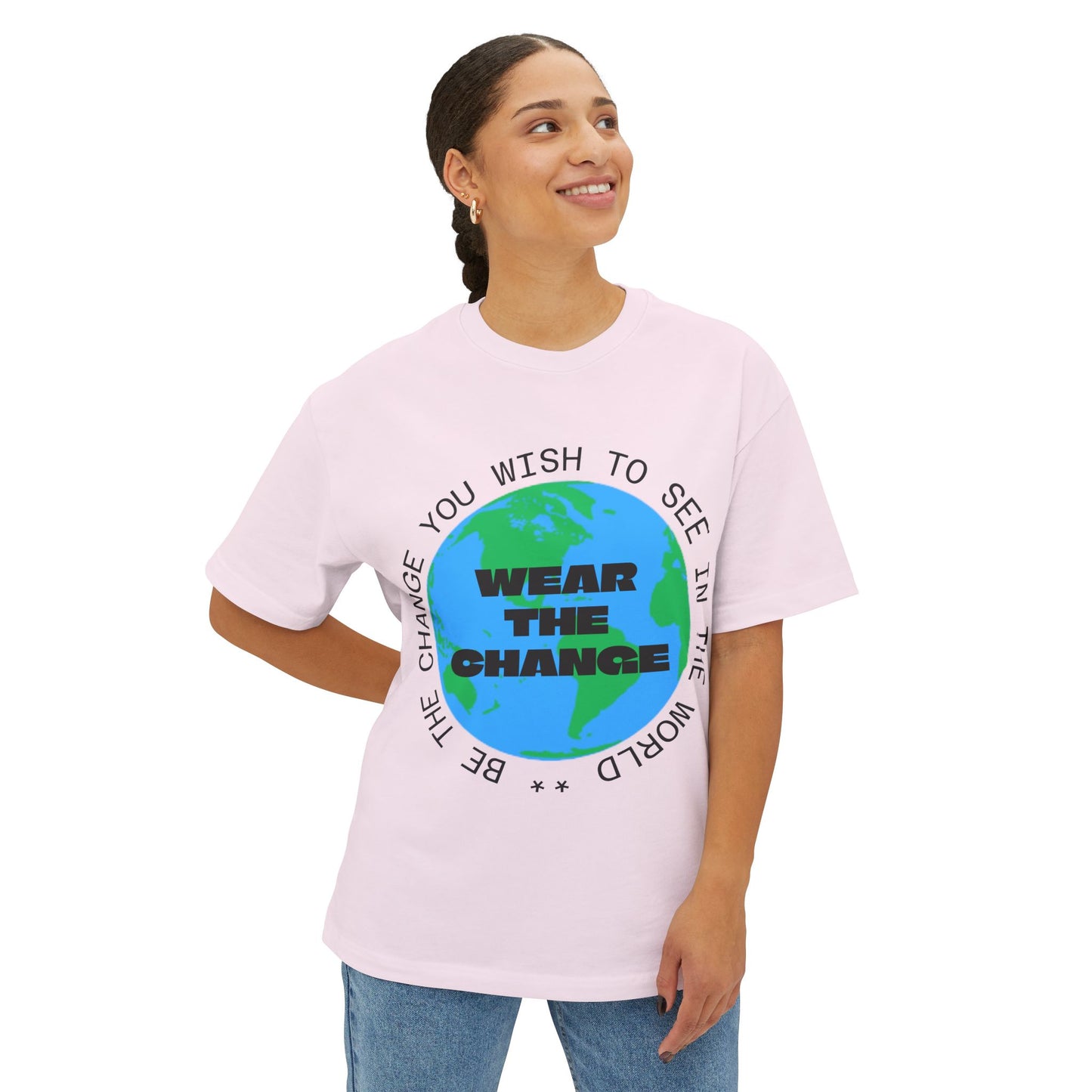 Unisex Oversized Eco-Friendly Tee, Statement T-Shirt, Casual Wear, Gift for Activists, Earth Day, Inspirational Fashion