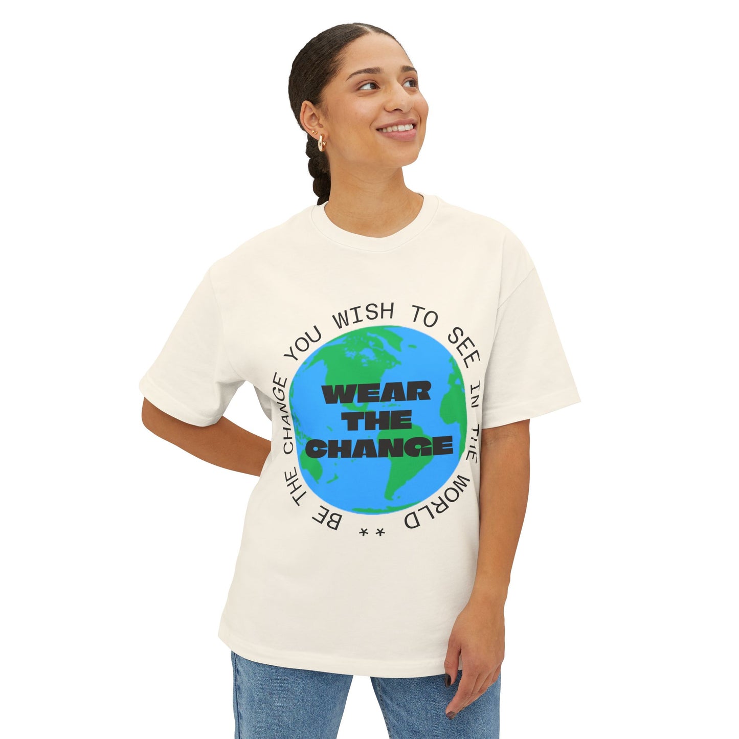 Unisex Oversized Eco-Friendly Tee, Statement T-Shirt, Casual Wear, Gift for Activists, Earth Day, Inspirational Fashion