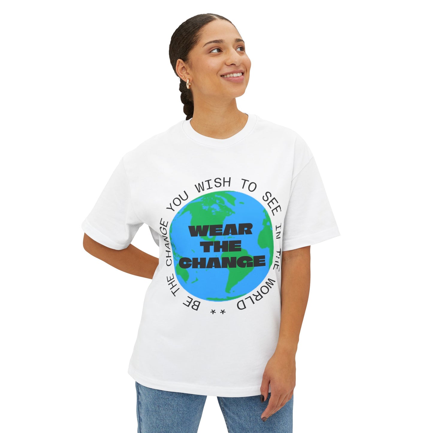 Unisex Oversized Eco-Friendly Tee, Statement T-Shirt, Casual Wear, Gift for Activists, Earth Day, Inspirational Fashion